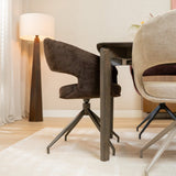 Eetkamerstoelen-Eetkamerstoel Suzie draaibaar velvet bruin-Dimehouse