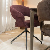 Eetkamerstoelen-Eetkamerstoel Suzie draaibaar velvet paars-Dimehouse