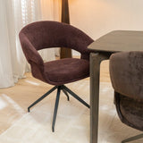 Eetkamerstoelen-Eetkamerstoel Suzie draaibaar velvet paars-Dimehouse