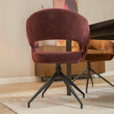 Eetkamerstoelen-Eetkamerstoel Suzie draaibaar velvet paars-Dimehouse