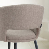 Dining room chairs - Scandinavian Dining room chair Taupe Fabric Cup shape Don - With Armrests - Dimehouse