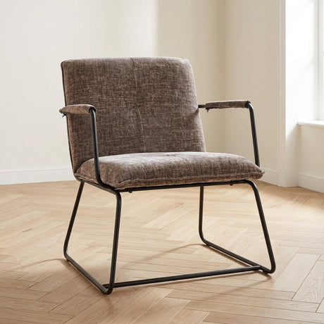 Armchair Hailey gray chenille mood photo in modern interior