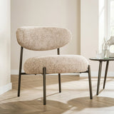 Armchair Nova Round Sand-colored Fabric atmospheric photo in a modern interior