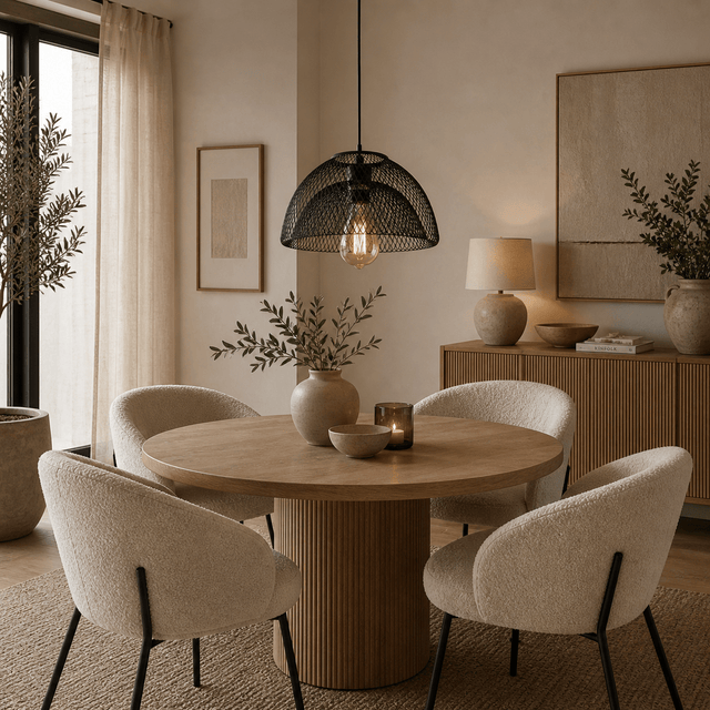 Hanging lamps - Hanging lamp black Metal - Mesh structure - 28 cm - 1 - light - Hudson - Dimehouse