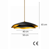 Hanging lamps - Hanging lamp black with gold carbon concrete shade - 40 and 50 cm - Flowing - Dimehouse