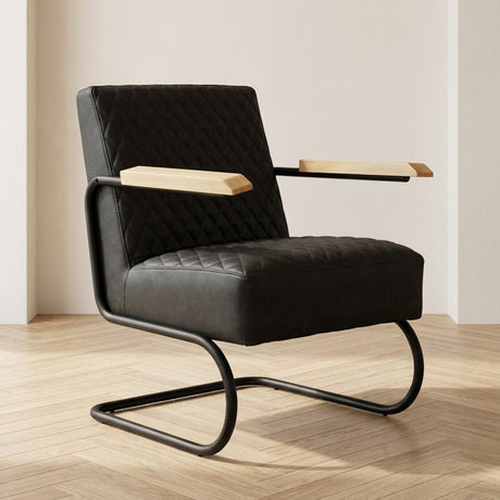 Industrial armchair Lars black atmospheric photo in a modern interior