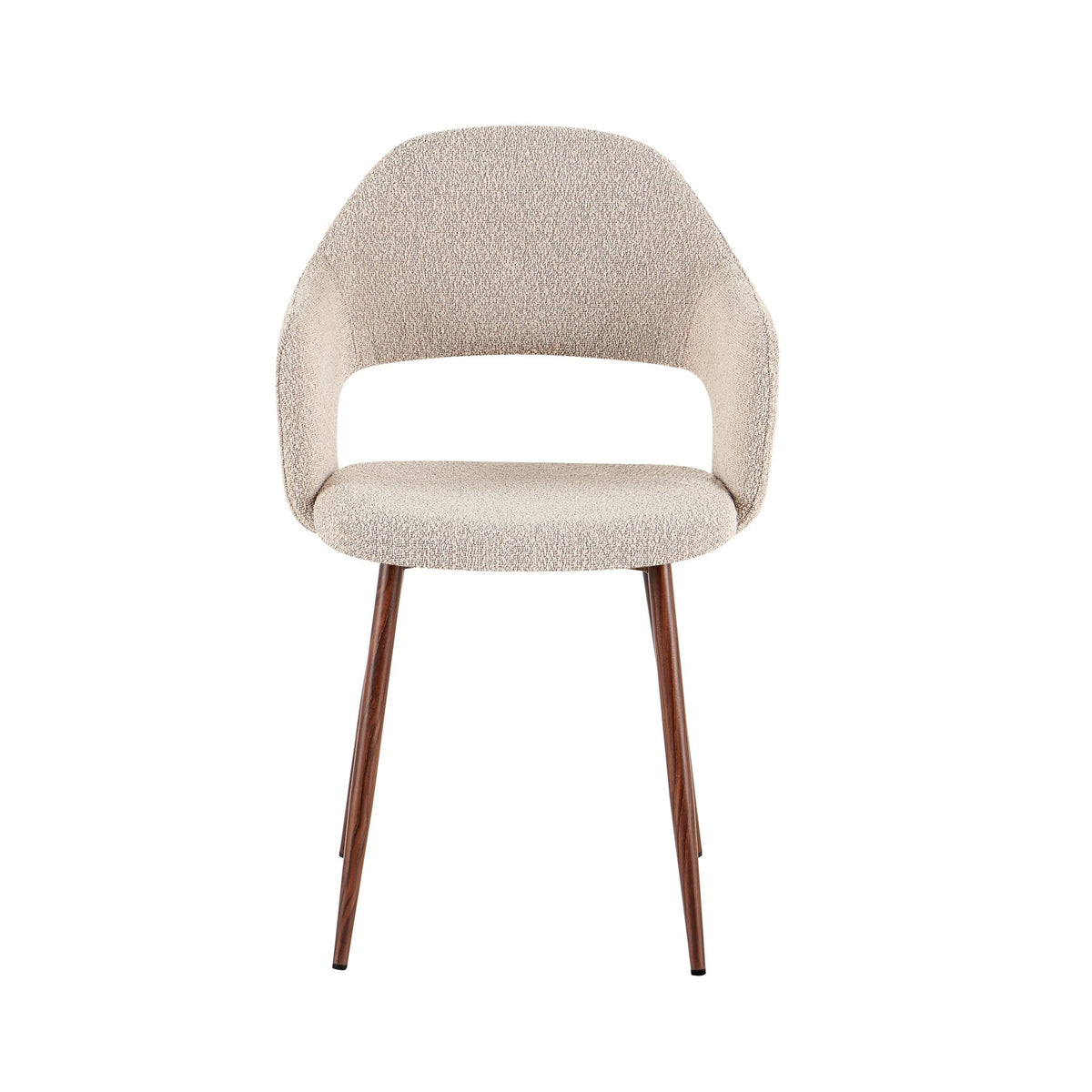 Dining room chairs-Japandi Dining room chair Sand - Open back - Walnut look Frame - Aki-Dimehouse