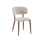 Dining room chairs-Japandi Dining room chair Yura Beige - Walnut look Frame-Dimehouse