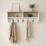 Coat racks - Coat rack White with Oak Melamine 15 - angled and two compartments - Hally - Dimehouse