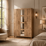 Wardrobes - Wardrobe Hedera Atlantic Pine Wood Melamine 120x189x48 cm - Dimehouse