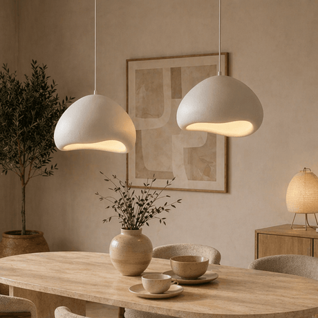 Hanging lamps - Luxury Hanging Lamp White Ø50 cm and Ø50 cm - Fiberglass shades - Eleonora - Dimehouse