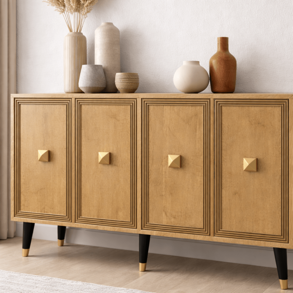 Sideboards - Modern Sideboard Ansel Sapphire Oak Look Melamine 120 cm - Dimehouse