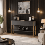 Sideboards - Modern Sideboard Anthracite Luxury 120x80x30 - Golden Frame - One Compartment - Dimehouse