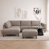 Sofas - Ottoman taupe fabric - 73 × 57 × 47 cm - Aniko - Dimehouse