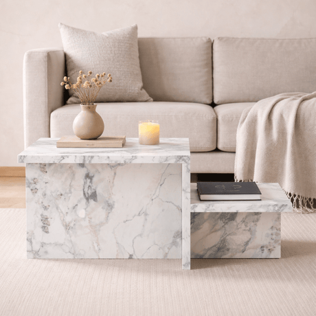 Coffee tables - Coffee table Marble Melamine - 80 x 40 cm - Eterna - Dimehouse