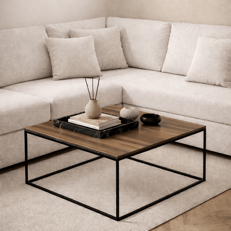 Coffee tables - Square coffee table Walnut - 75x75 cm - Pola - Dimehouse