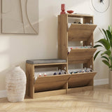 Shoe cabinet Dude Natural Melamine 105x118.5x26 cm atmospheric photo in modern interior
