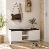 Shoe cabinets - Shoe cabinet White Melamine - six compartments - 110x43x37 cm - Zulla - Dimehouse