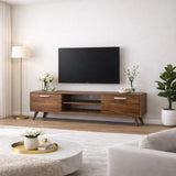 TV Furniture - TV Furniture Corfu Walnut Melamine 180x48.6x35 cm - Dimehouse
