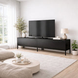 TV Furniture - TV Furniture Lord Black Melamine 180x47x30 cm - Dimehouse
