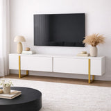 TV Furniture - TV Furniture White Melamine Blitz 50x180x29.5 cm - Dimehouse