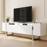 TV Furniture - TV Furniture White Yildiz 180x50x30 - Silver Frame - Dimehouse