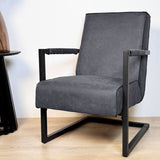 Armchairs - Industrial armchair anthracite eco - leather Tiger - Dimehouse