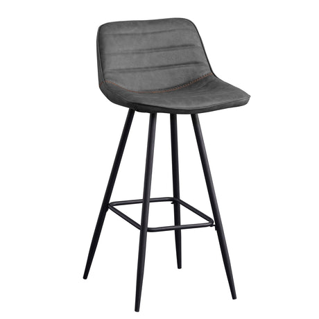 Bar Stools-Industrial Bar Stool Anthracite Faux Leather Jacket - Seat height 76 cm - Without armrests-Dimehouse