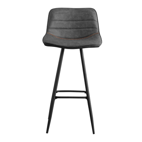 Bar Stools-Industrial Bar Stool Anthracite Faux Leather Jacket - Seat height 76 cm - Without armrests-Dimehouse