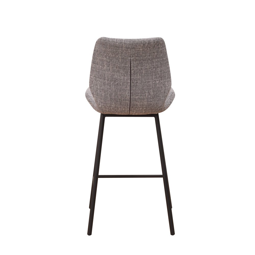 Bar Stools - Beau Bar Stool Light Gray Chenille Fabric - 67 cm Seat Height - Without Armrests - Dimehouse