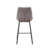 Bar Stools - Beau Bar Stool Light Gray Chenille Fabric - 67 cm Seat Height - Without Armrests - Dimehouse