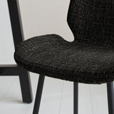 Bar Stools - Beau Bar Stool Black Chenille Fabric - 67 cm Seat Height - Without Armrests - Dimehouse