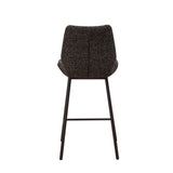 Bar Stools - Beau Bar Stool Black Chenille Fabric - 67 cm Seat Height - Without Armrests - Dimehouse