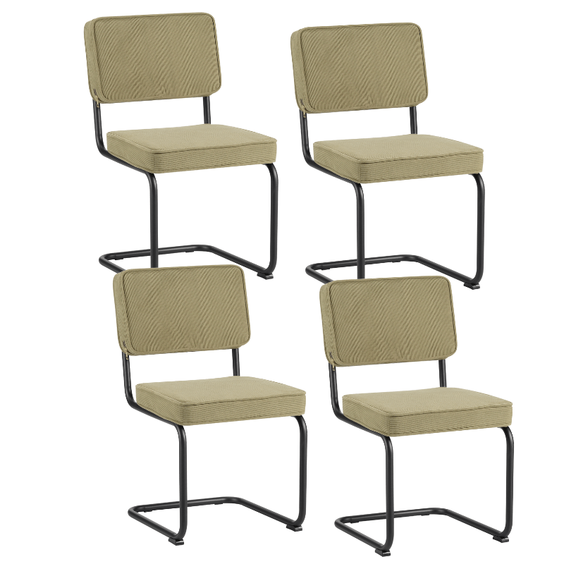 Dining room chairs - Set of 4 Dining room chairs Remo Green Rib fabric - Without Armrests - Dimehouse