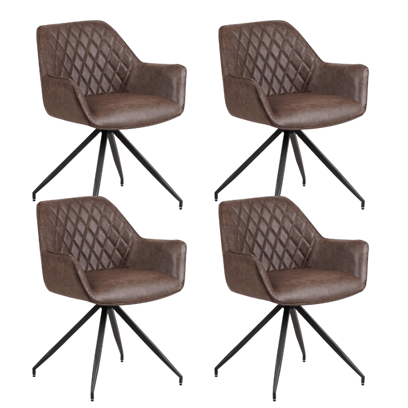 Dining room chairs - Set of 4 Industrial Dining room chairs Gian Taupe - With Armrests - Dimehouse