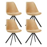 Dining room chairs - Set of 4 Dining room chairs Jace Velvet Beige - Without Armrests - Dimehouse
