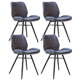 Dining room chairs - Set of 4 Dining room chairs Beau Anthracite Velvet Fabric - Without Armrests - Dimehouse
