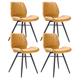 Dining room chairs - Set of 4 Dining room chairs Beau Yellow Velvet Fabric - Without Armrests - Dimehouse