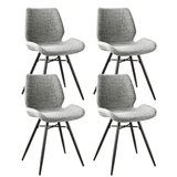 Dining room chairs - Set of 4 Dining room chairs Beau Gray Chenille Fabric - Without Armrests - Dimehouse