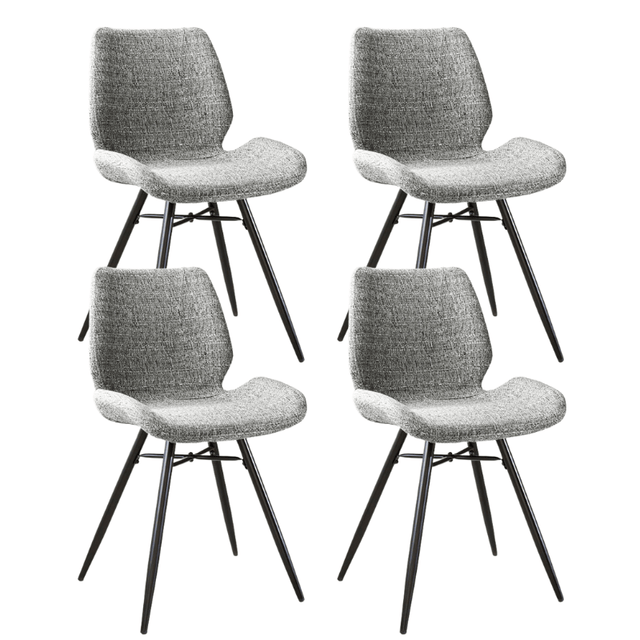 Dining room chairs - Set of 4 Dining room chairs Beau Gray Chenille Fabric - Without Armrests - Dimehouse