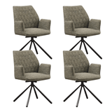 Dining room chairs - Set of 4 Swivel dining room chairs Novan Green Chenille - 180° Rotatable - Dimehouse