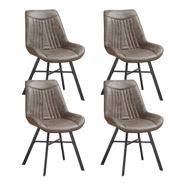 Dining room chairs - Set of 4 Dining room chairs Jada Green Eco - leather - Without Armrests - Dimehouse