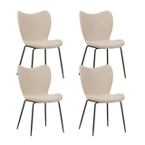 Dining room chairs - Set of 4 Dining room chairs Sia Beige Bouclé Fabric - Without Armrests - Dimehouse