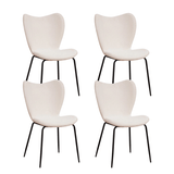 Dining room chairs - Set of 4 Dining room chairs Sia Cream Bouclé Fabric - Without Armrests - Dimehouse
