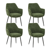 Dining room chairs - Set of 4 Dining room chairs Sev Green Chenille Fabric - With Armrest - Dimehouse