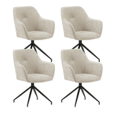 Dining room chairs - Set of 4 Swivel Dining room chairs Camiel Light Gray Chenille - Dimehouse