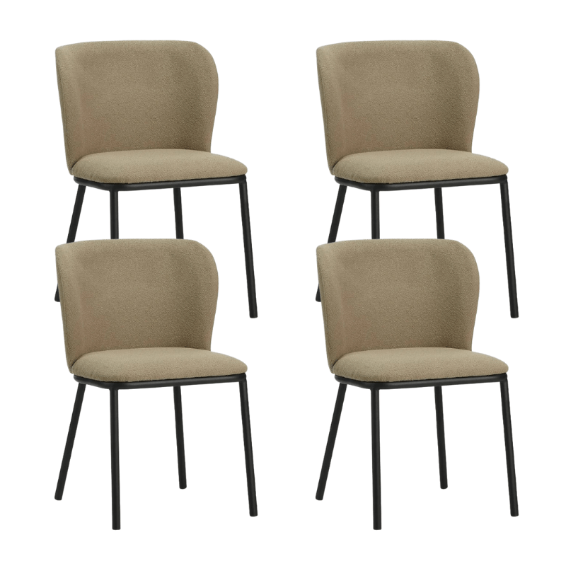 Dining room chairs - Set of 4 Dining room chairs Tess Taupe Bouclé Fabric - Without Armrests - Dimehouse
