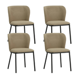 Dining room chairs - Set of 4 Dining room chairs Tess Taupe Bouclé Fabric - Without Armrests - Dimehouse