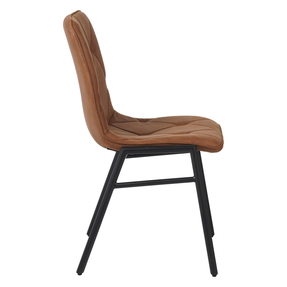 Dining room chairs - Dining room chair Noan Microfibre Cognac - Without Armrests - Dimehouse