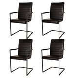 Dining room chairs - Set of 4 Dining room chairs Bras Industrial Black - With Armrests - Dimehouse